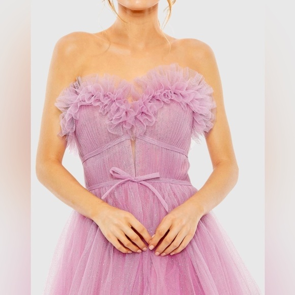 MAC DUGGAL 20555 NWT Strapless Glitter Tulle Gown - Picture 2 of 6